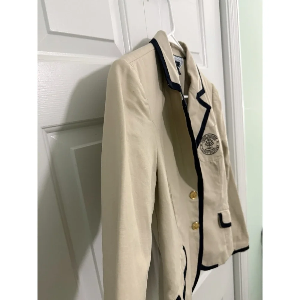 Women's Tommy Hilfiger Khaki Blazer Jacket‎ 1985 Limited Edition Sz M Preppy